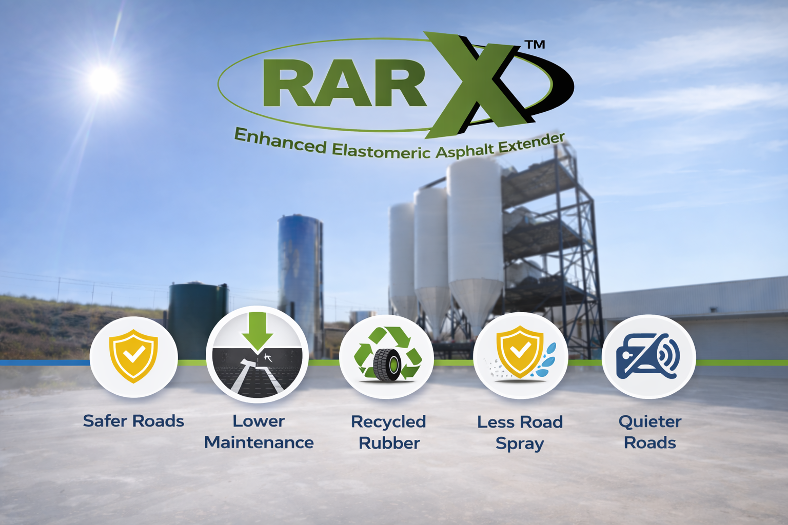 High performance asphalt road using recycled tyre rubber RARx